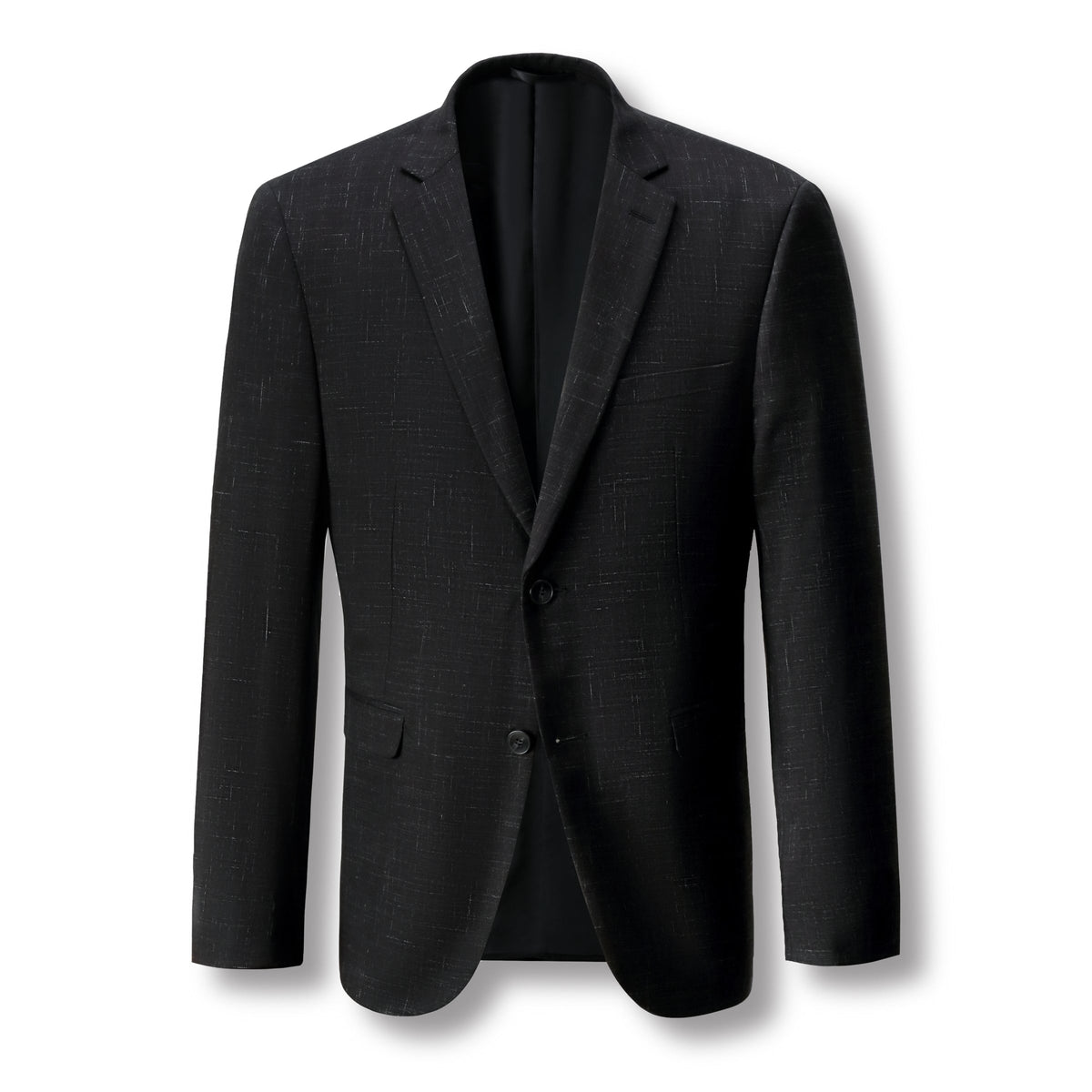 Tailored Suit Jacket 1908-2B in Black. Original jacket product photograph.
