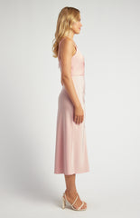 SOGNA COL Pleated Details Satin Midi Dress WDR717A
