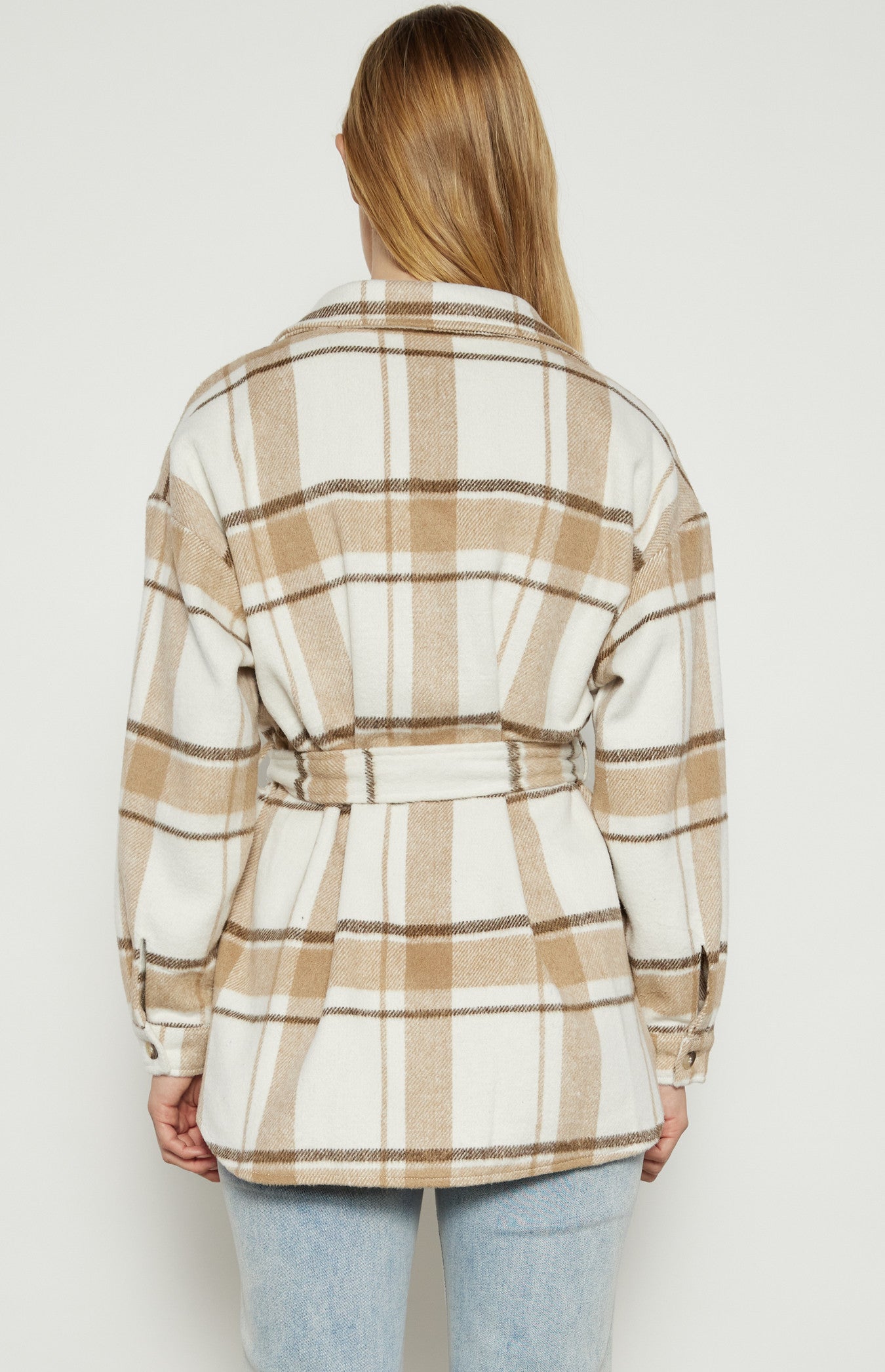 SOGNA COL Checkered Button up Jacket with Belt WJT210-2A