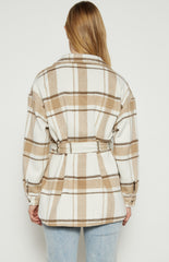 SOGNA COL Checkered Button up Jacket with Belt WJT210-2A