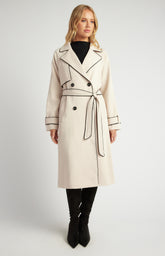 SOGNA COL Contrast Longline Trench Coat WJT217B