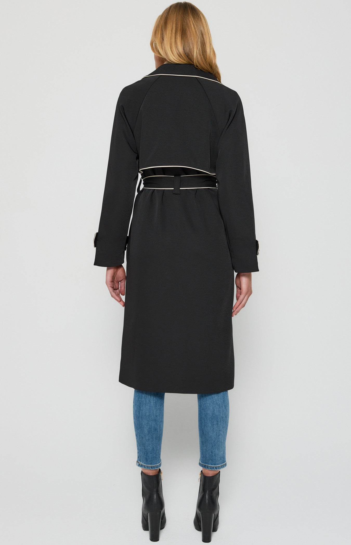 SOGNA COL Contrast Longline Trench Coat WJT217B