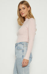 Mock Neckline Textured Knit Top WKN646