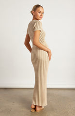 SOGNA COL Crochet Textured Knit Top And Maxi Skirt Set WKN718