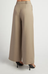 SOGNA COL Double Pleat and Belt Loop Detail Wide Leg Pants WPA298B