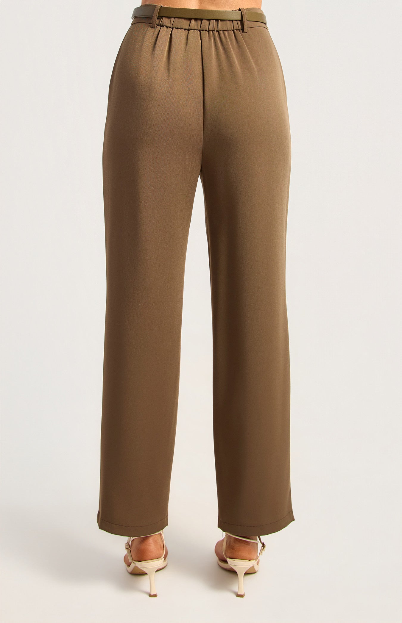 Gold Buckle High Waisted Tapered Pants WPA357B