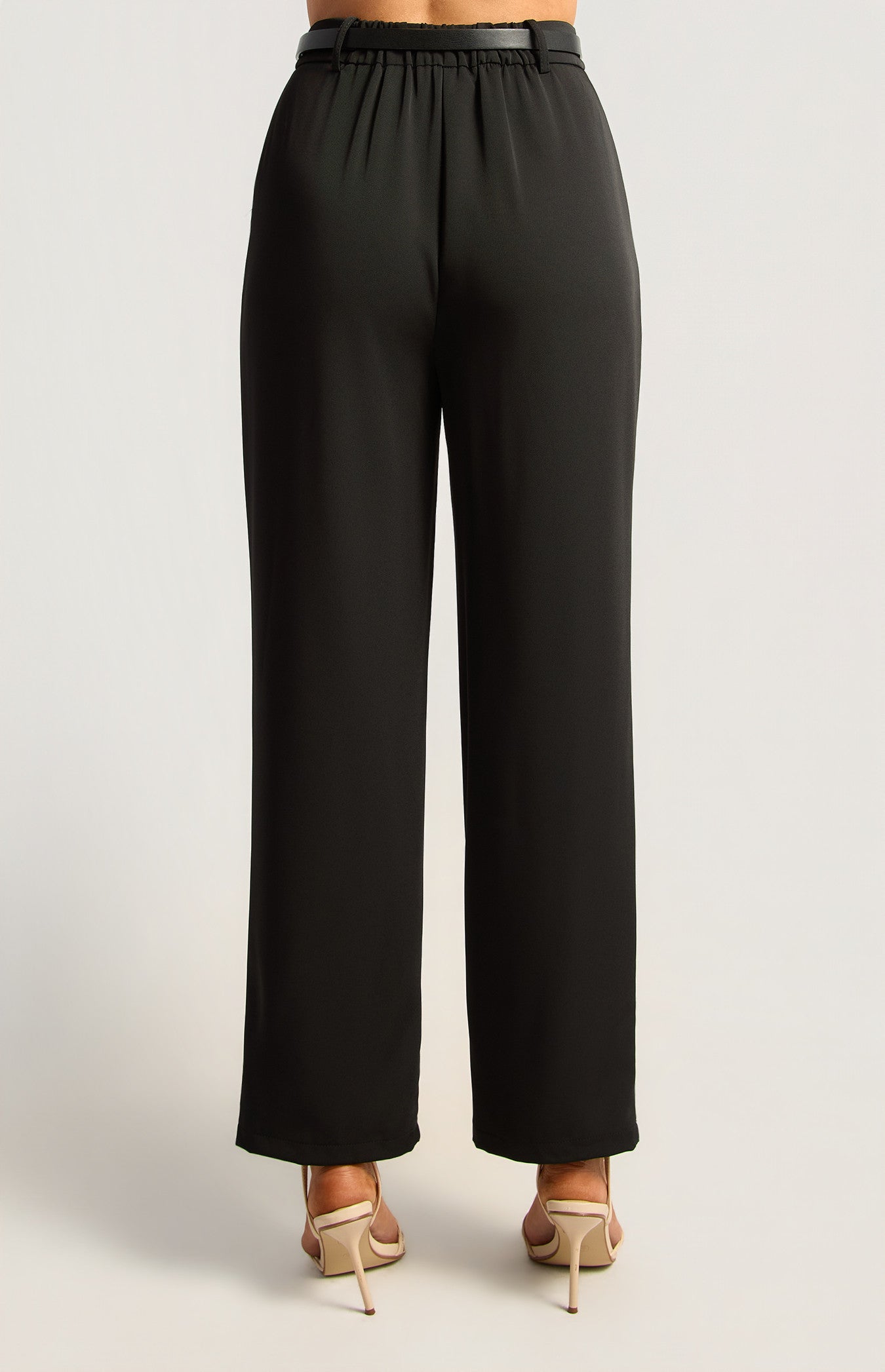 Gold Buckle High Waisted Tapered Pants WPA357B
