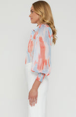 SOGNA COL Watercolour Printed Chiffon Shirt WTO473B