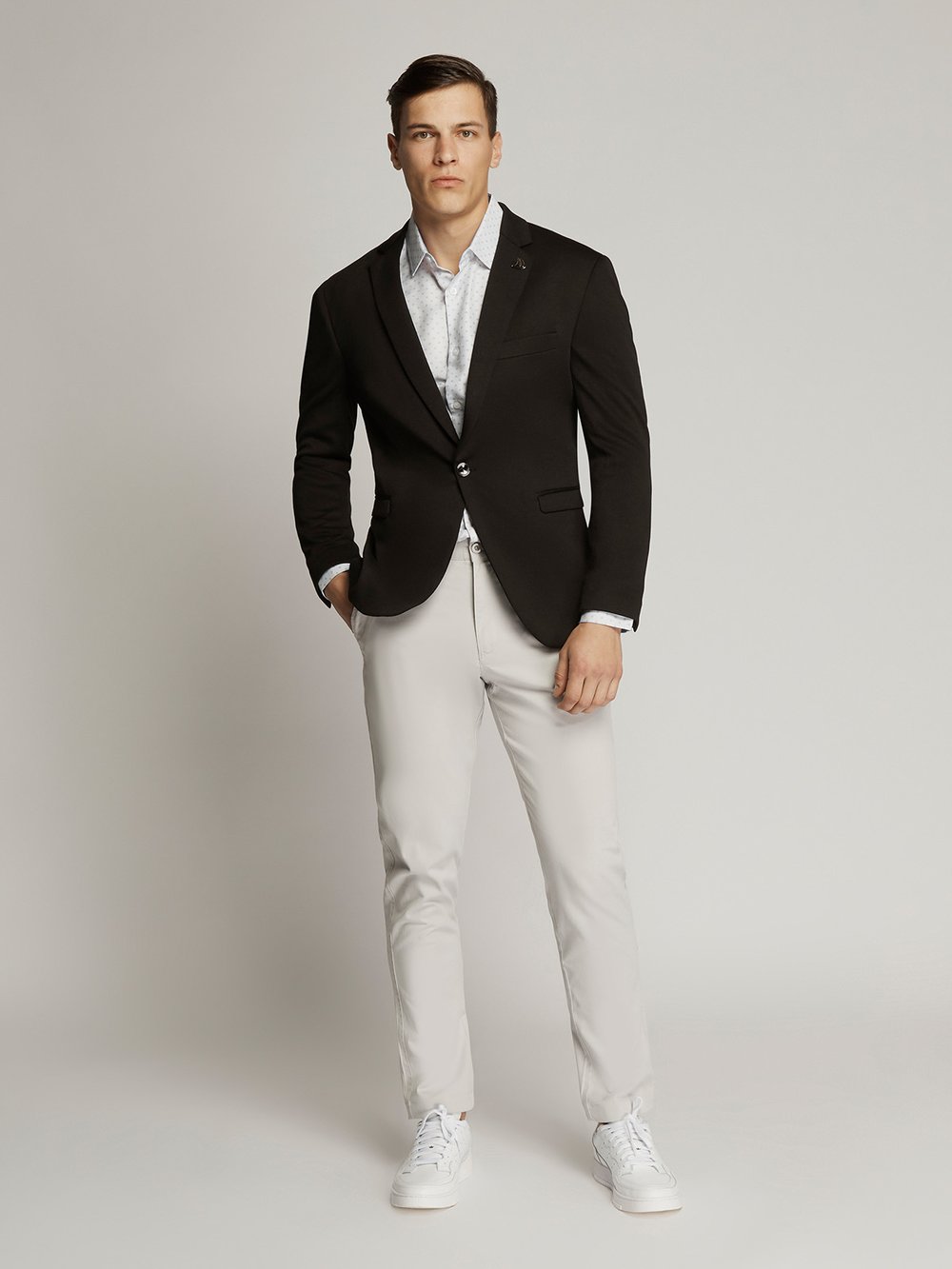 Men's Sports Jacket in black - full outfit front view