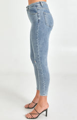 SOGNA COL High Waisted Skinny Jeans with Knee Rip