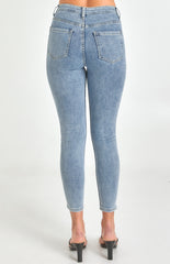 SOGNA COL High Waisted Skinny Jeans with Knee Rip