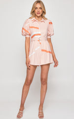 SOGNA COL Abstract Striped Collared Playsuit WJP234A