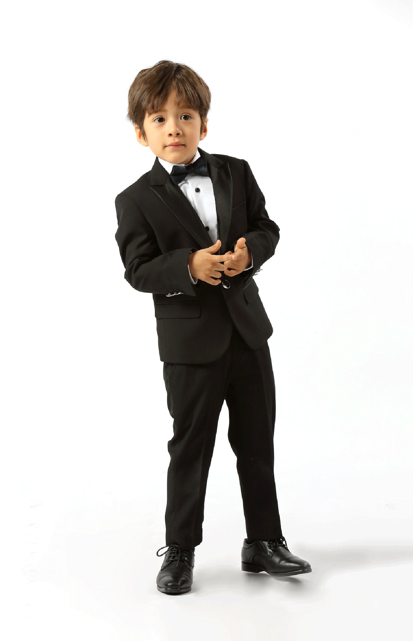SOGNA COL Satin‑Trim Boys  Black Suit PANTS 1303