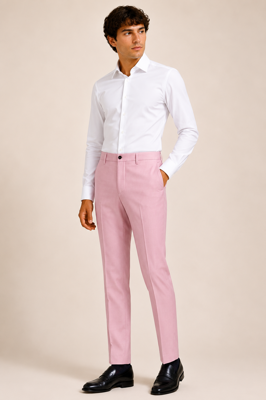 Pink Stretch Tailored Suit 1907 — trousers