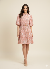 SOGNA COL DRESS WITH BELT- 43250929-1