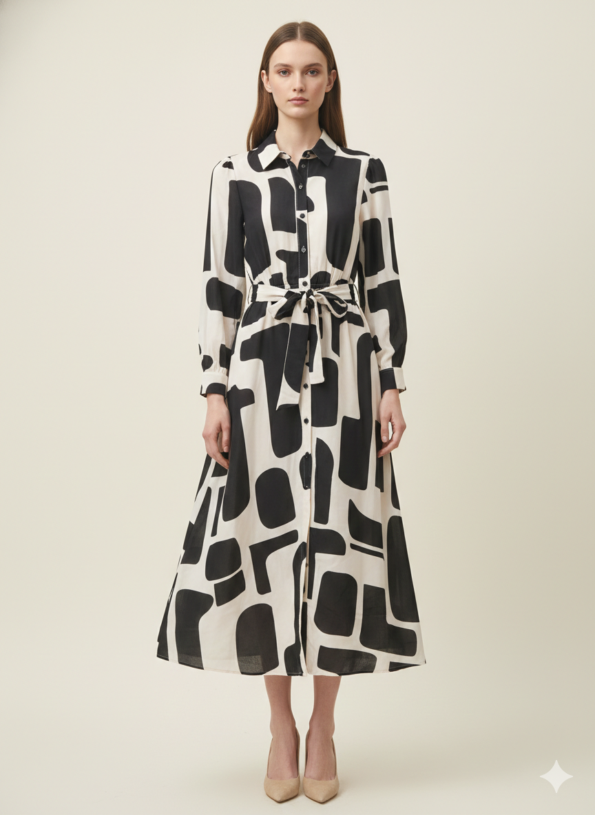 SOGNA COL GEOMETRIC DRESS - SDR1942A