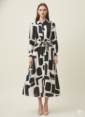 SOGNA COL GEOMETRIC DRESS - SDR1942A