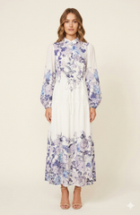 SOGNA COL PURPLE FLORAL DRESS - 43250911-1