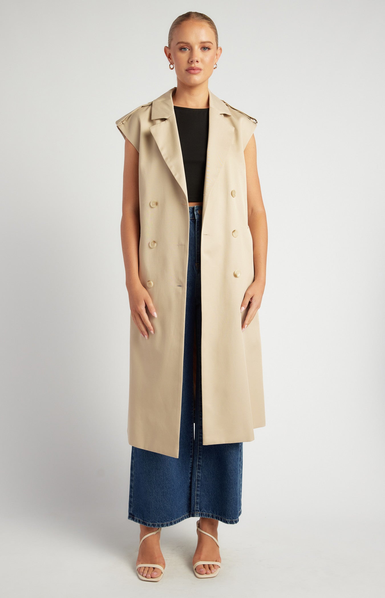 SOGNA COL Sleeveless Vest Trench coat WJT242B