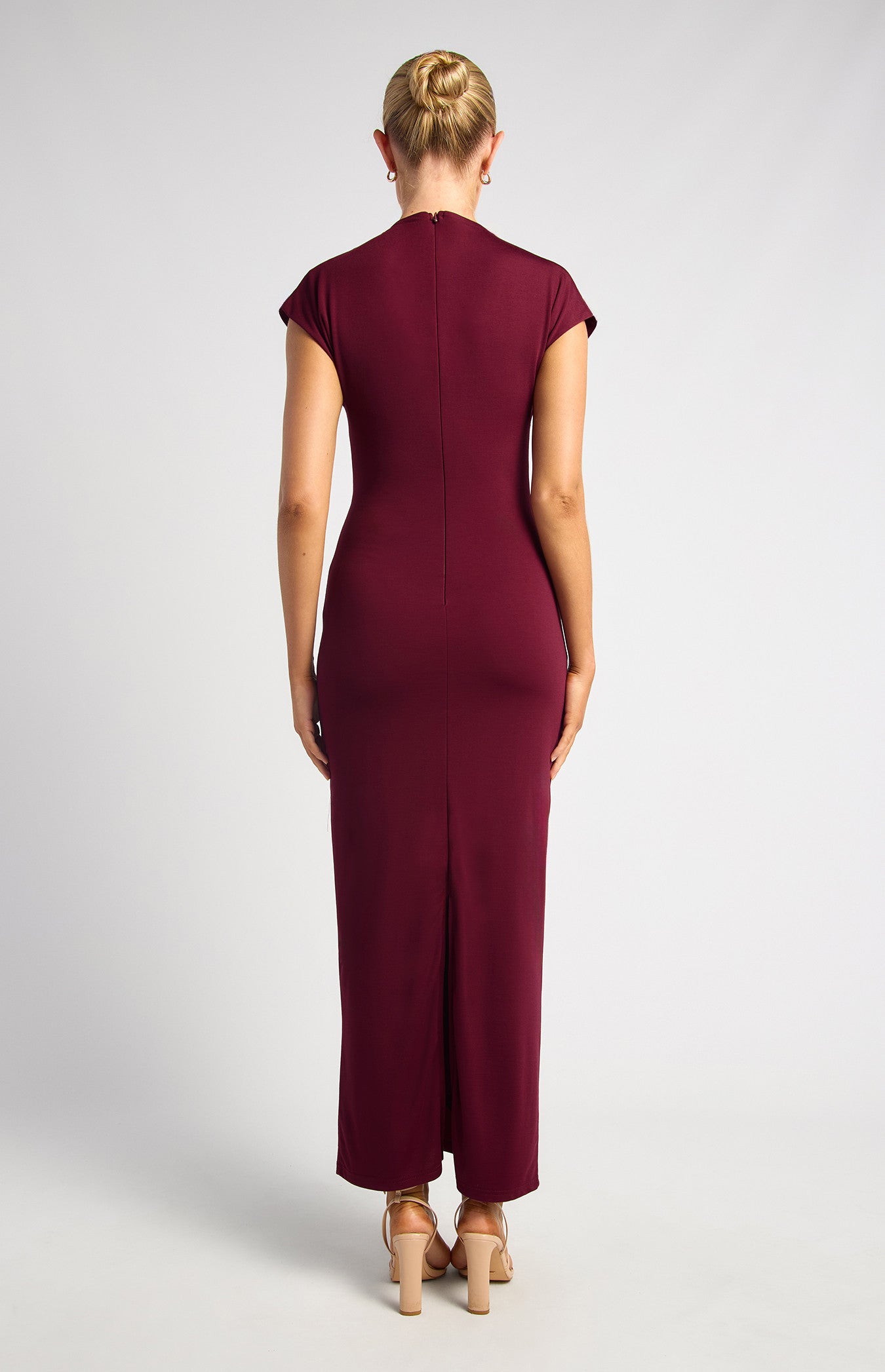 SOGNA COL DINNER DRESS Cap Sleeves With D-Ring Buckle Jersey Dress (SDR1941A)