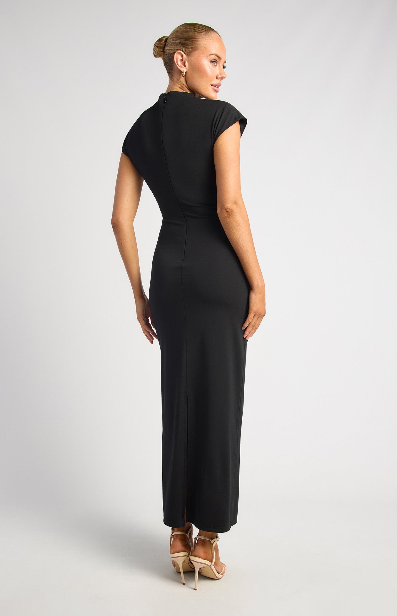 SOGNA COL DINNER DRESS Cap Sleeves With D-Ring Buckle Jersey Dress (SDR1941A)