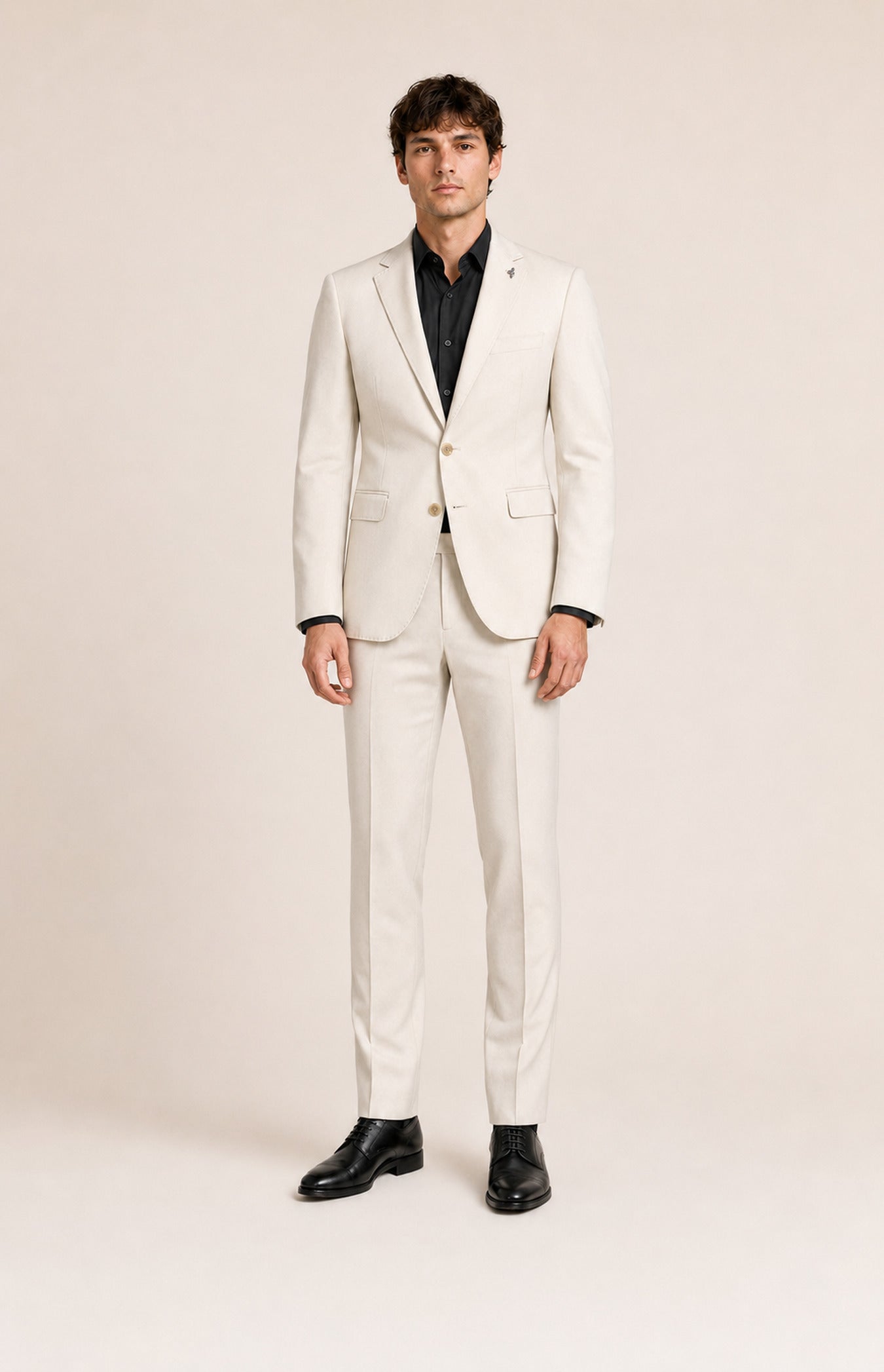 Notch Lapel Wool Blend Suit Pants 
 8026