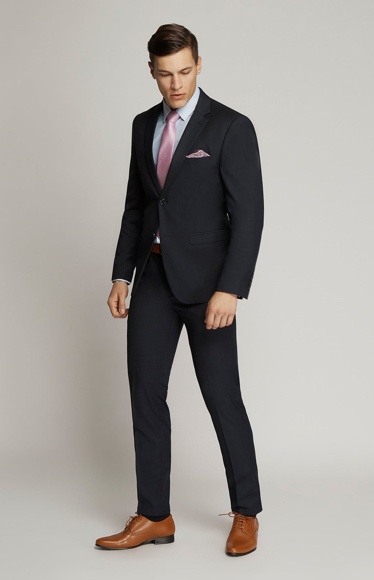 Navy Birdseye Suit 22160 — jacket detail