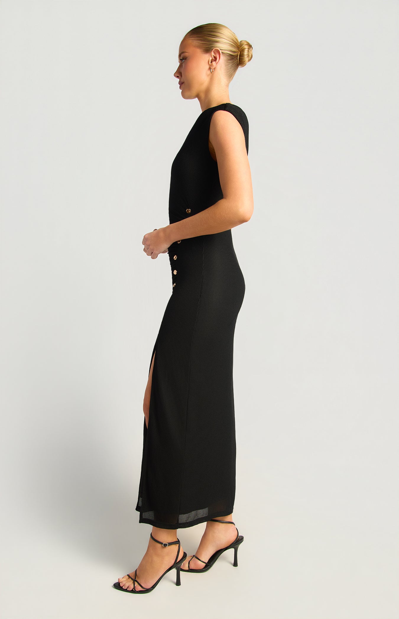 SOGNA textured jersey dress SDR1963B in Black - Side