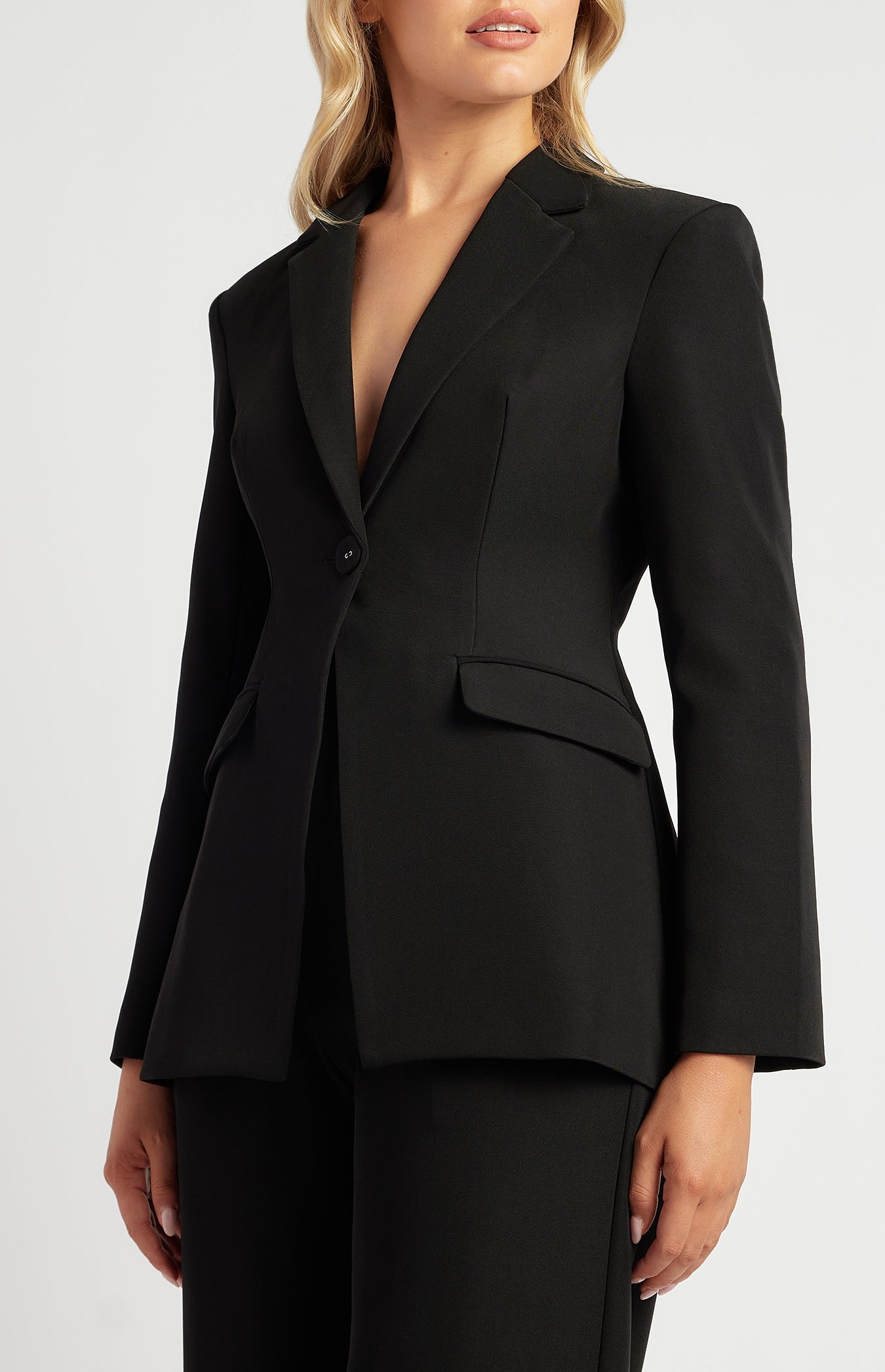 SOGNA women's cinched waist tailored blazer SJT398A in Black - image 8