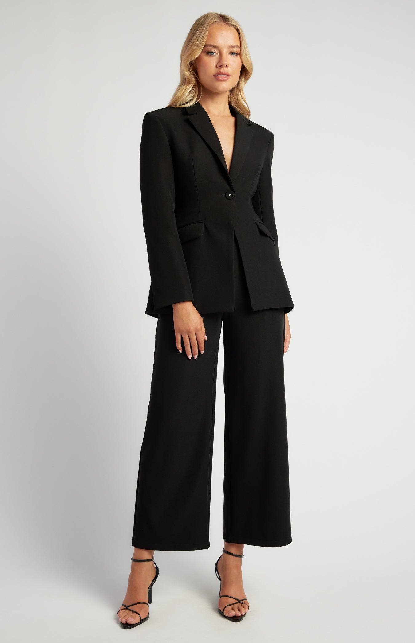 SOGNA women's cinched waist tailored blazer SJT398A in Black - image 2