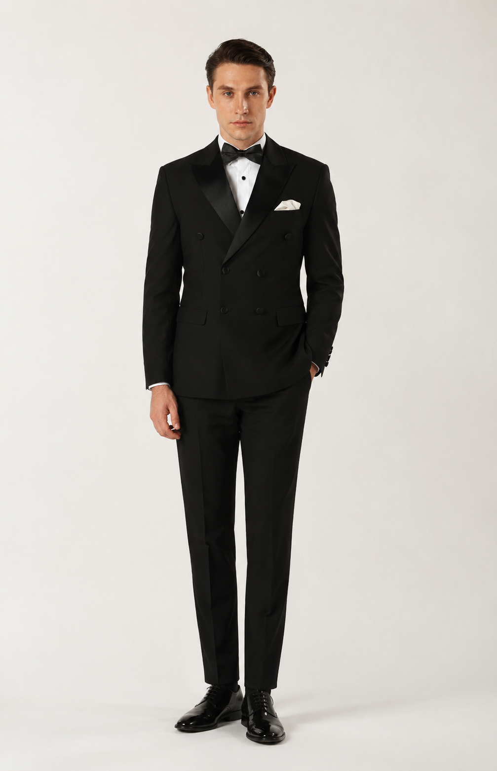 Black Satin-Lapel Tuxedo Jacket 2093
