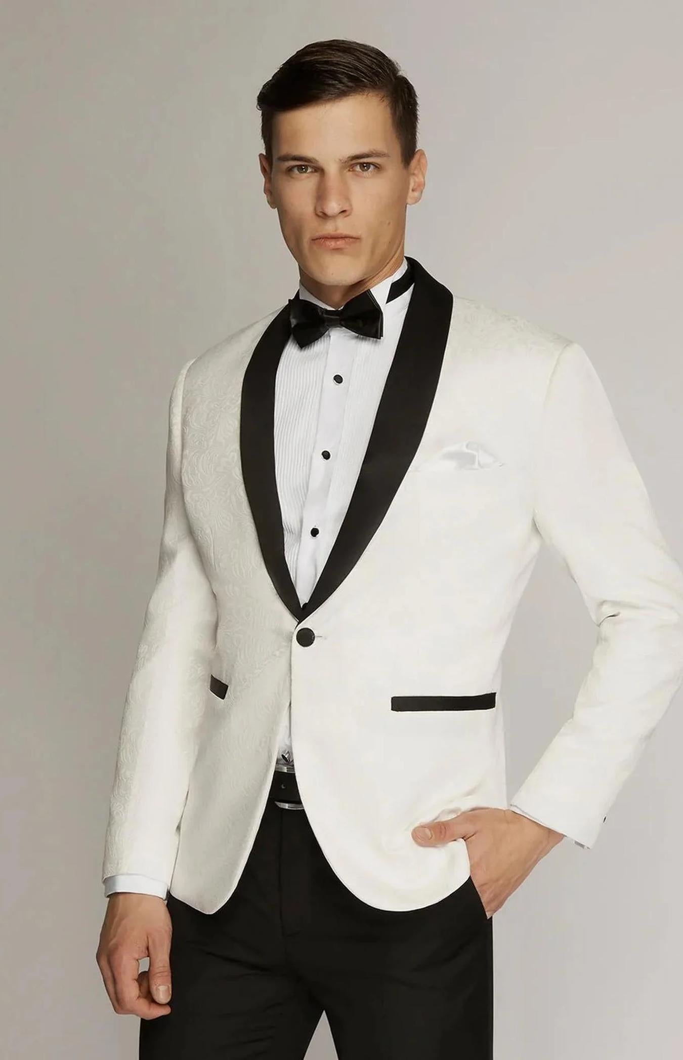 White Tuxedo Jacket 2056