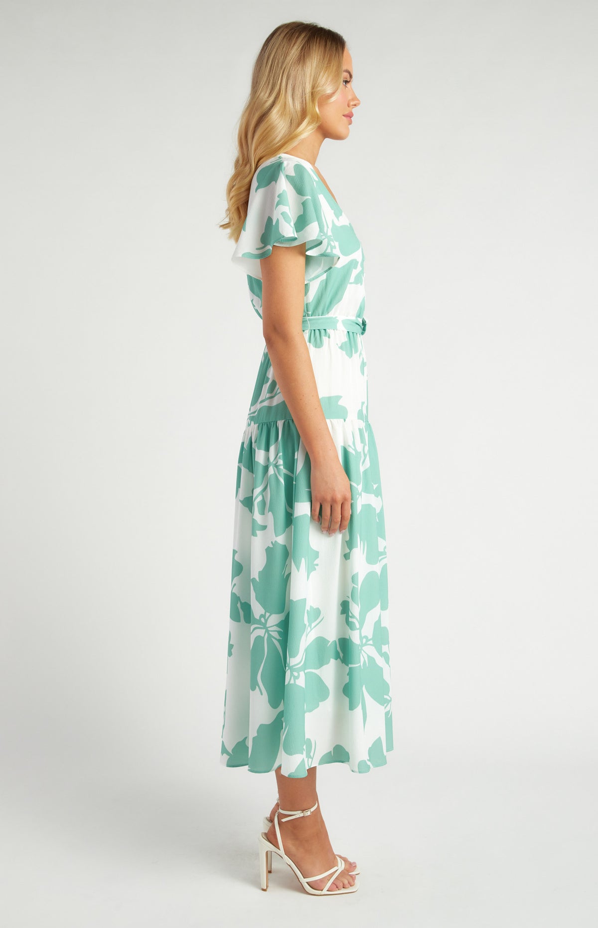SOGNA Button Front Floral Midi Dress SDR1650A | Race Day