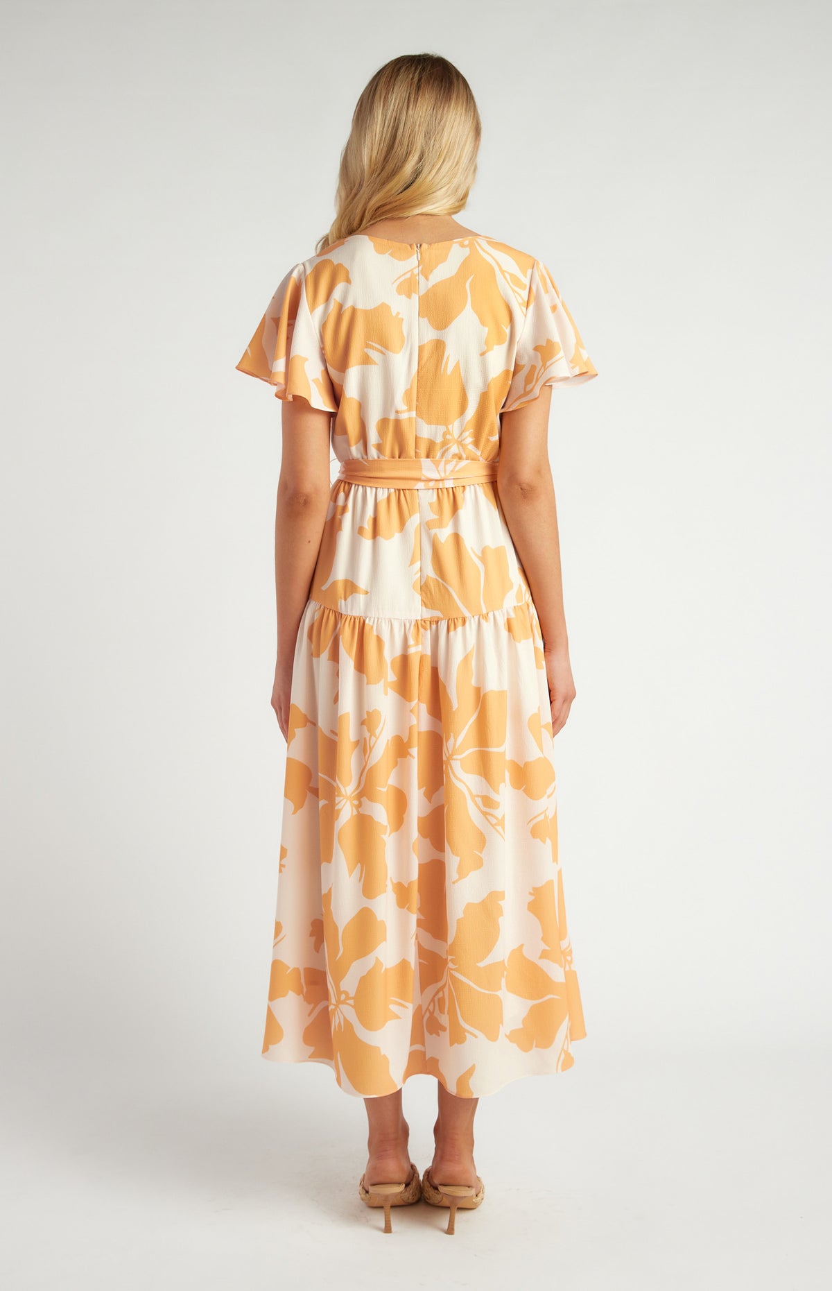 SOGNA Button Front Floral Midi Dress SDR1650A | Race Day