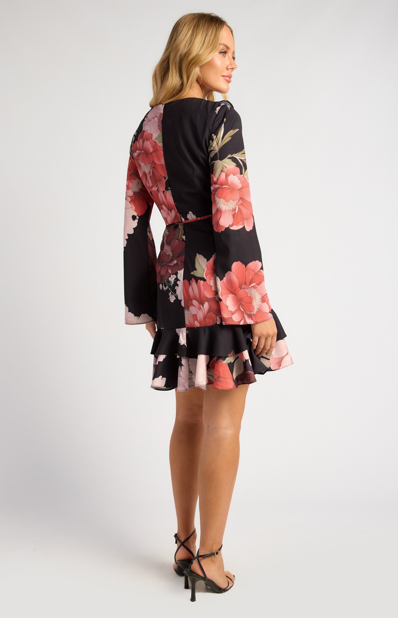 Exclusive Floral Print Ruffle Detail Dress SDR1742A