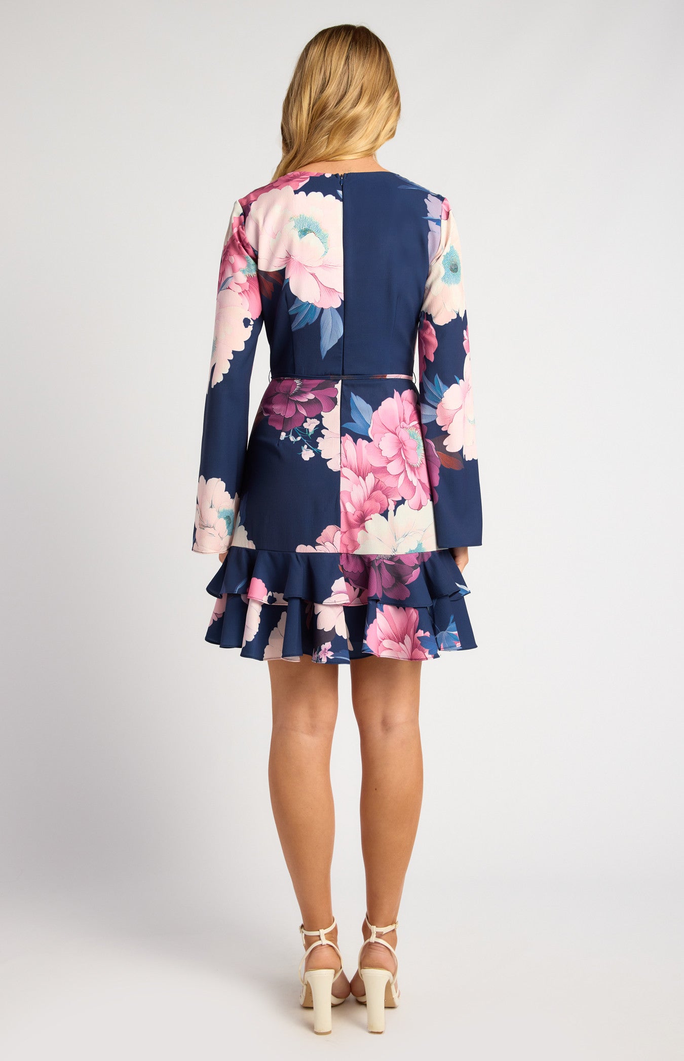 SOGNA COL Exclusive Floral Print Ruffle Detail Dress SDR1742A