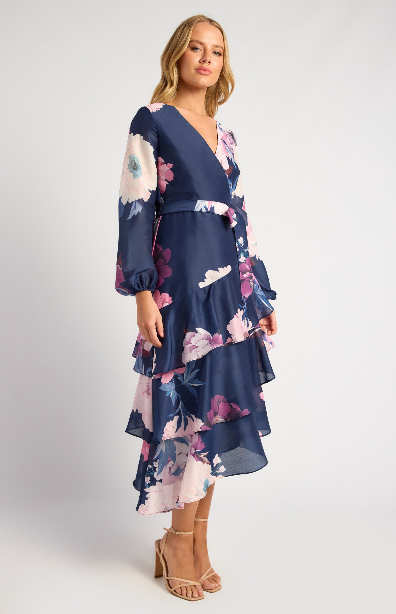 Pro Exclusive Floral Print Asymmetric Midi Dress SDR1760A