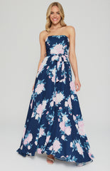 SOGNA COL STRAPLESS FLORAL MAXI DRESS SDR342-12A