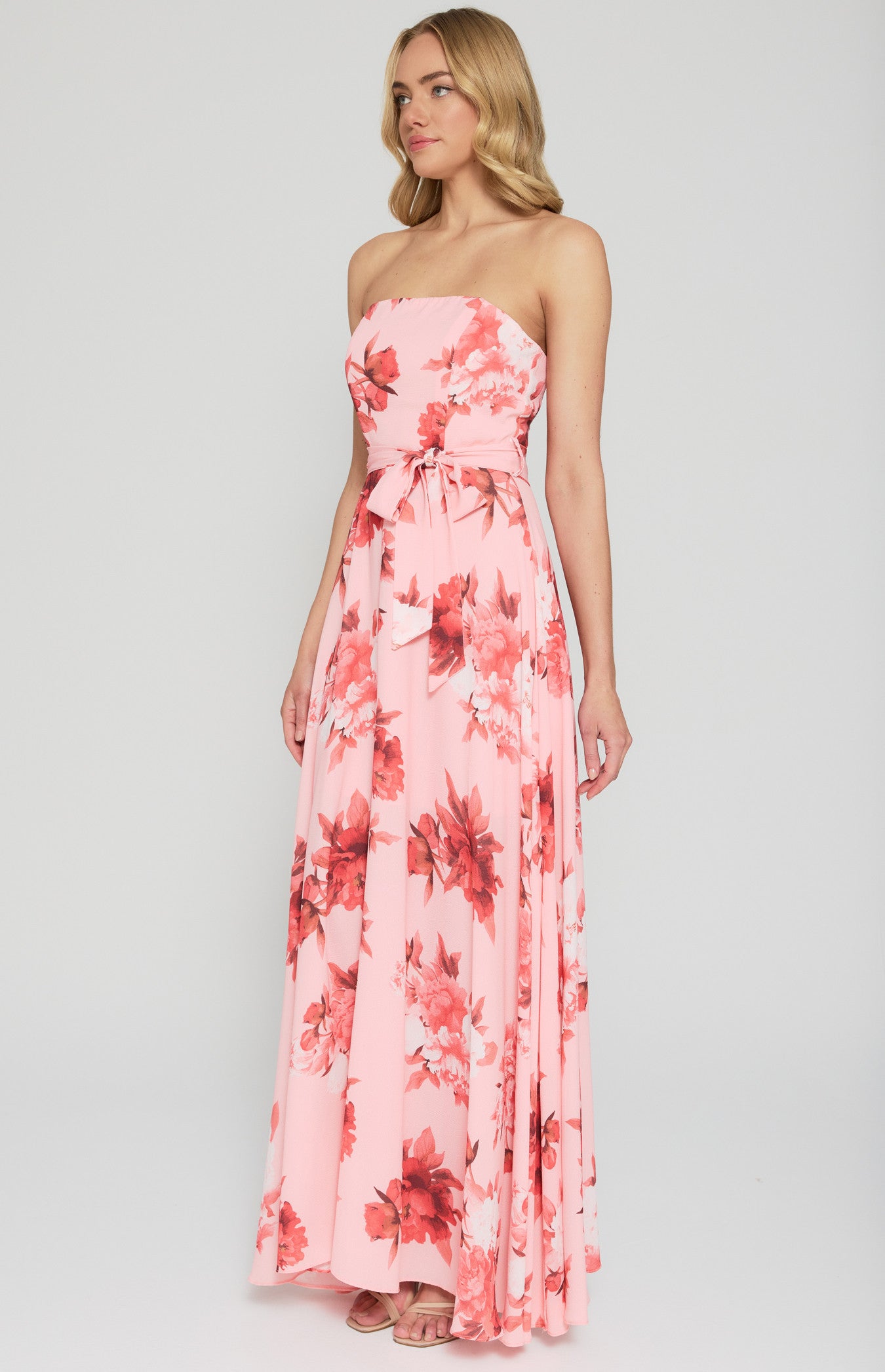 SOGNA COL STRAPLESS FLORAL MAXI DRESS SDR342-12A