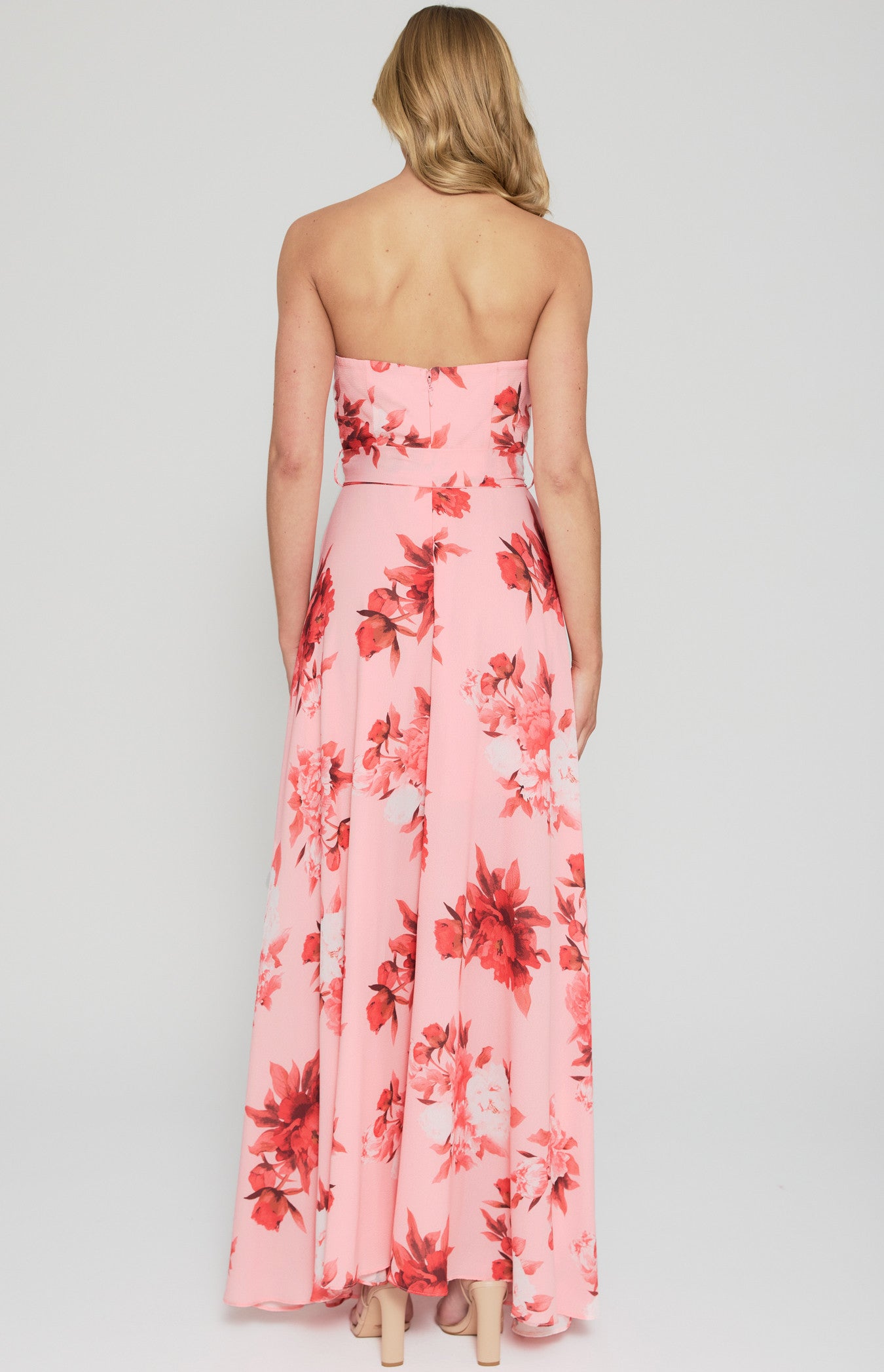 SOGNA COL STRAPLESS FLORAL MAXI DRESS SDR342-12A