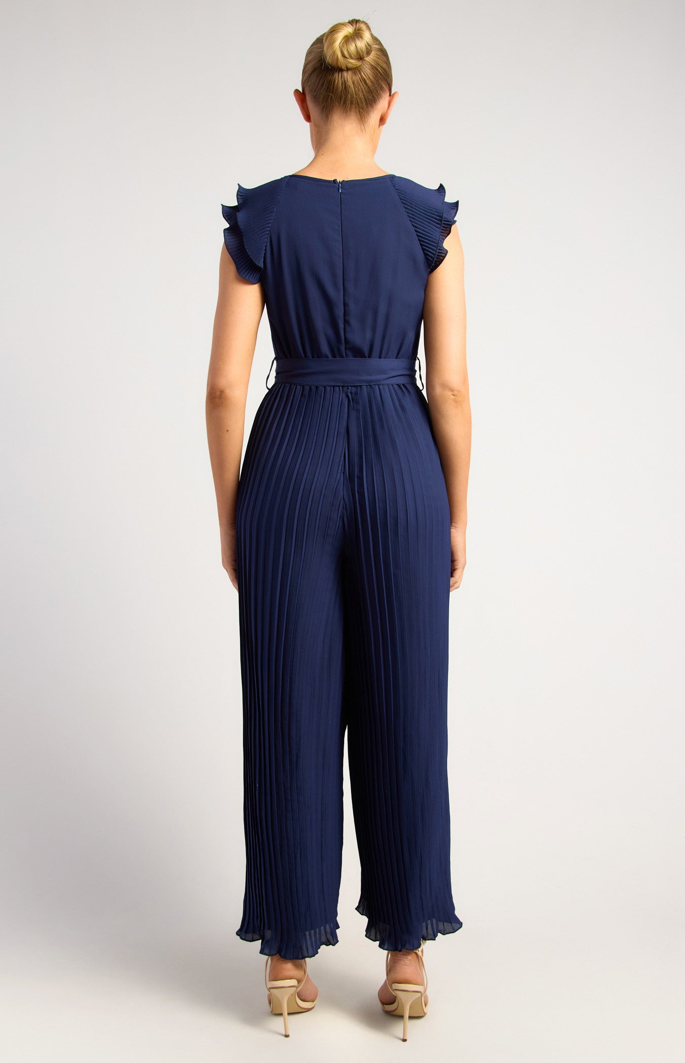 SOGNA COL Pleated Jumpsuit with Double Frill Neckline Feature SJP568B