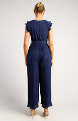 SOGNA COL Pleated Jumpsuit with Double Frill Neckline Feature SJP568B