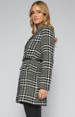 SOGNA COL Houndstooth Faux Wool Coat SJT369-2A