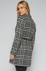 SOGNA COL Houndstooth Faux Wool Coat SJT369-2A