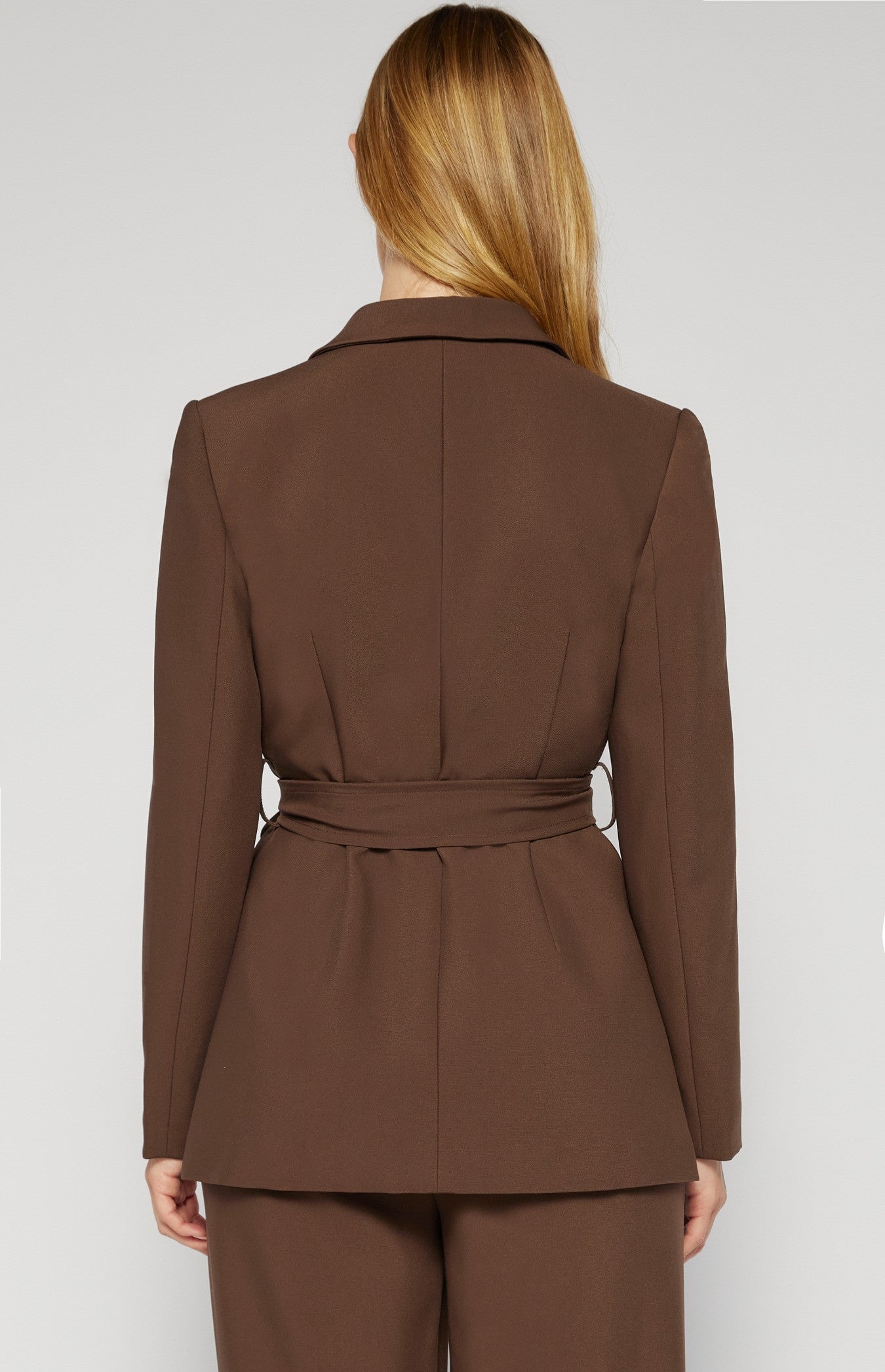SOGNA SJT394B belted tailored blazer in Espresso – model view