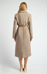 SOGNA COL Faux Wool Single Breasted Herringbone Coat SJT407A