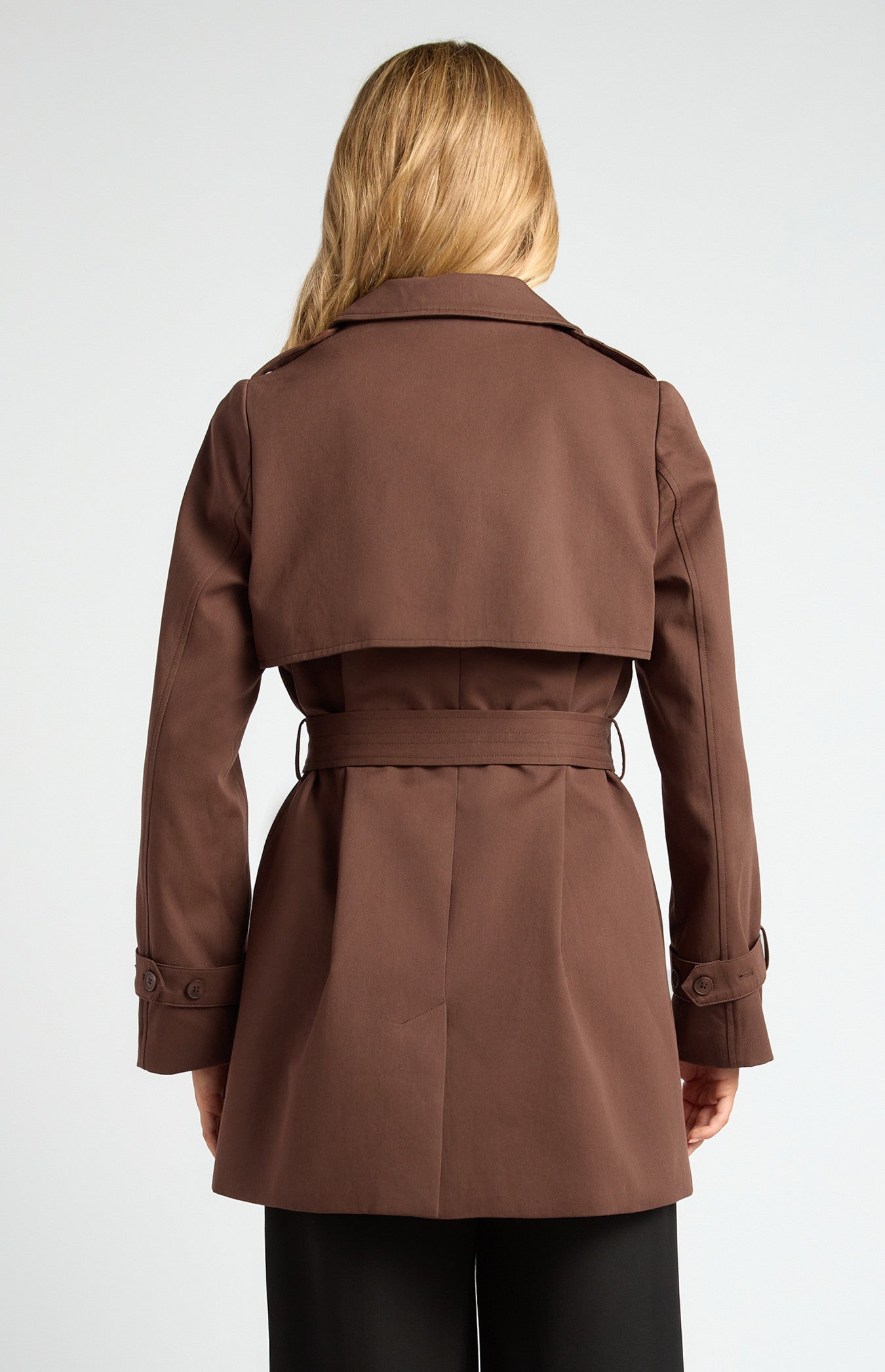 SOGNA COL Double Breasted Cropped Trench Coat SJT410A