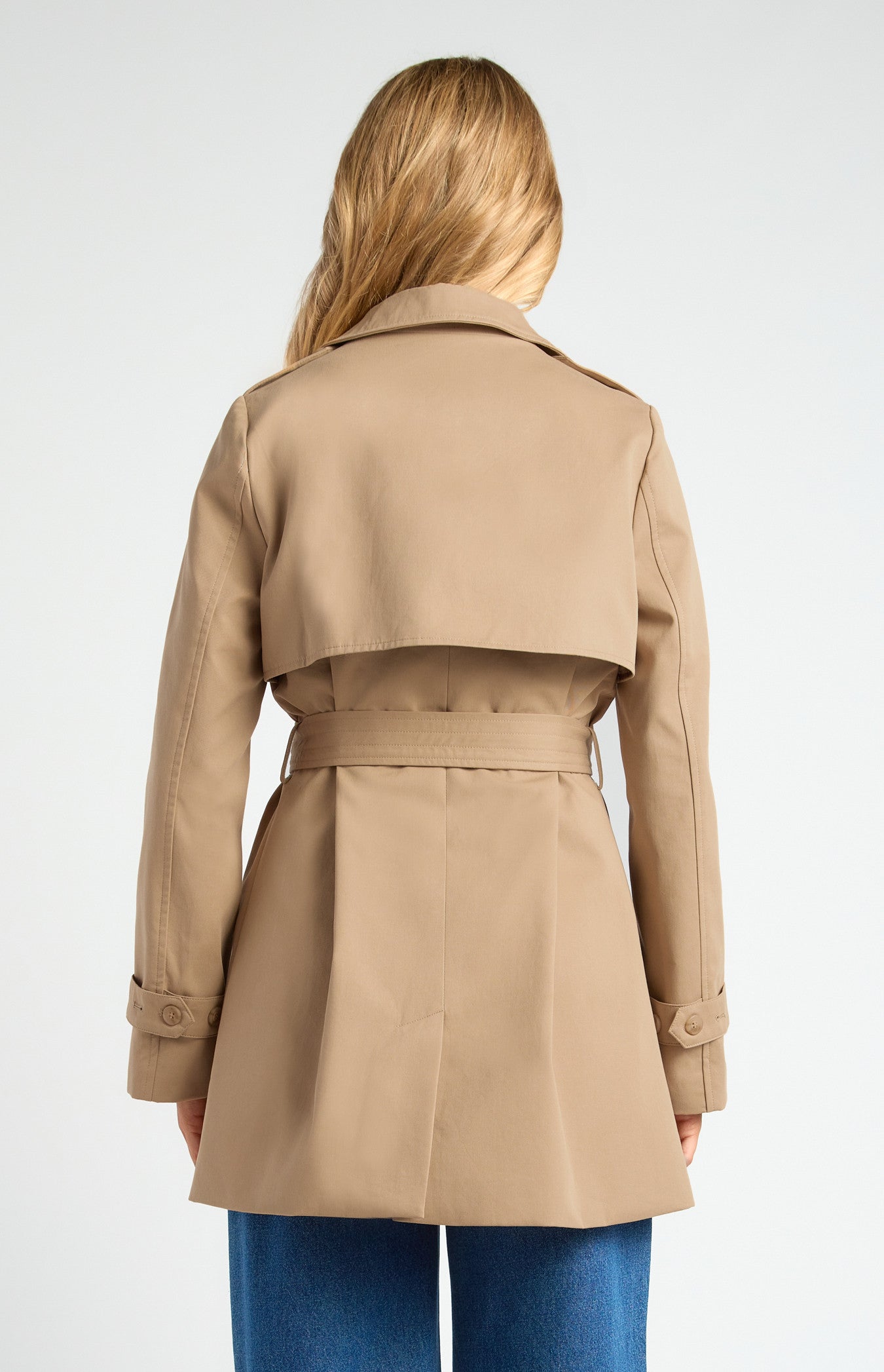SOGNA COL Double Breasted Cropped Trench Coat SJT410A