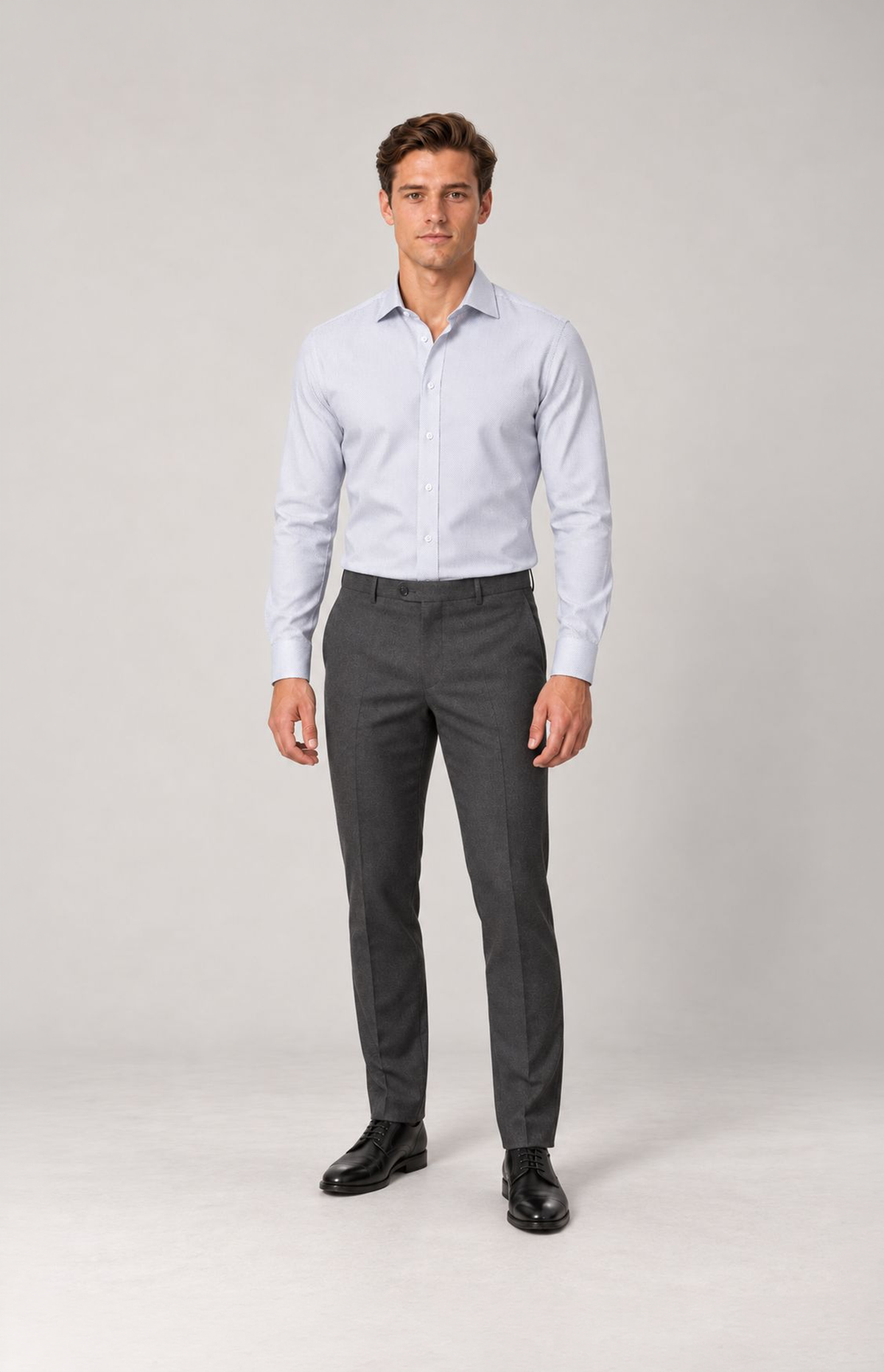 SOGNA 1632 shirt or polo worn by model, 02-front-three-quarter