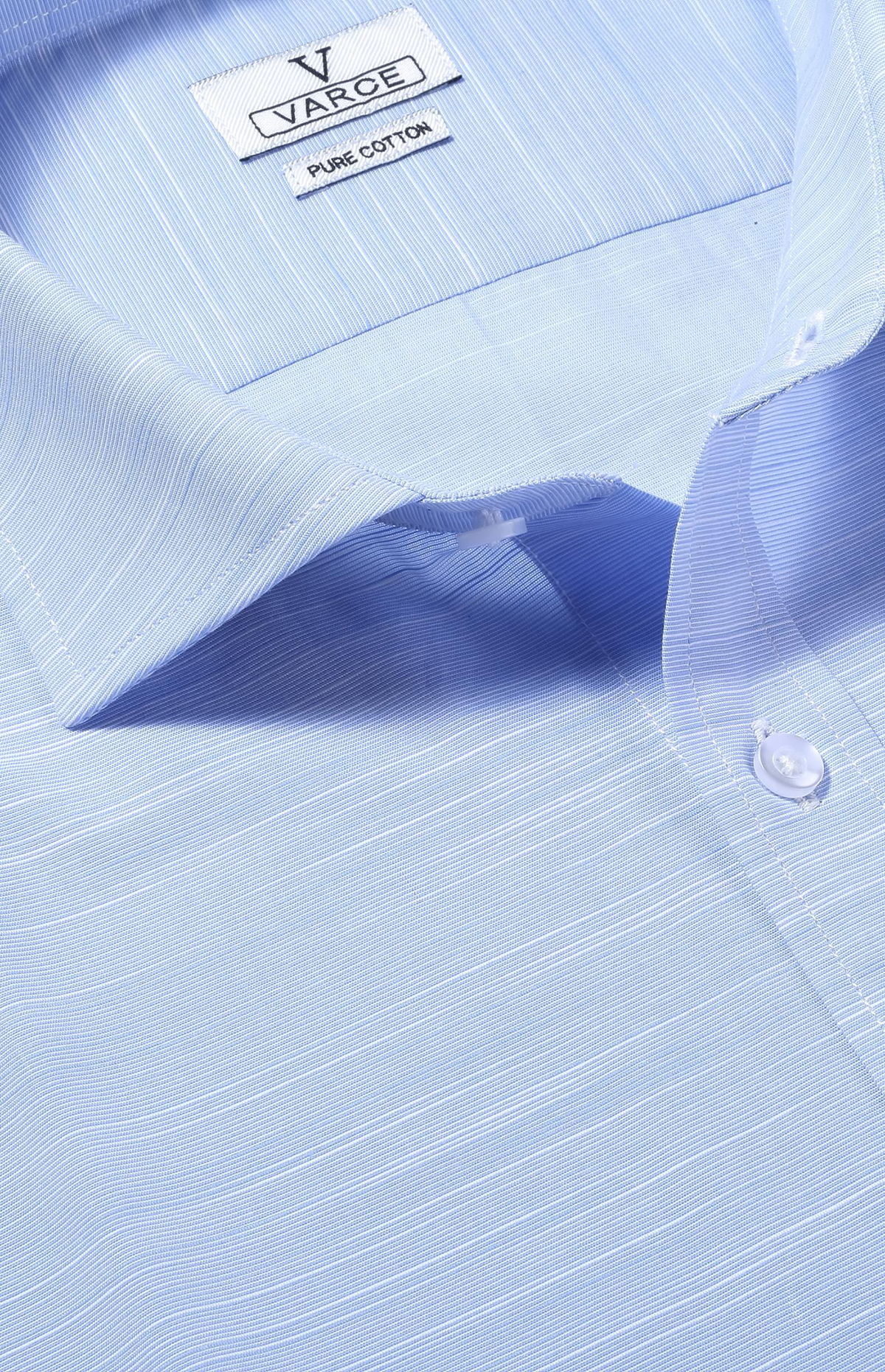 SOGNA 1634 sky shirt collar-fabric detail from original product photograph
